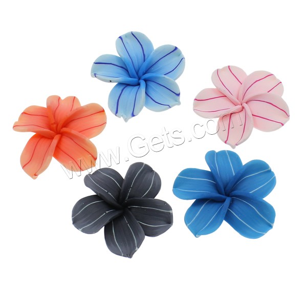 erles fimo en fleur, argile de polymère, fait à la main, normes différentes pour le choix, plus de couleurs à choisir, Trou:Environ 1-1.5mm, 1000PC/sac, Vendu par sac