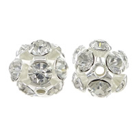 Bola Rhinestone Spacer, metal, Esférico, chapado, con diamantes de imitación de Mideast & hueco, más colores para la opción, Grado A, 6mm, agujero:aproximado 1mm, 100PCs/Bolsa, Vendido por Bolsa