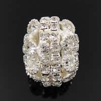 Boule strass Spacer, laiton, rondelle, Placage, avec strass & creux, plus de couleurs à choisir Environ 5mm, Vendu par PC