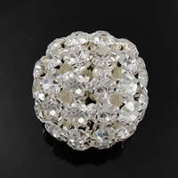 Bola Rhinestone Spacer, metal, Esférico, chapado, con diamantes de imitación 58 pcs & hueco, más colores para la opción, 28mm, agujero:aproximado 5.5mm, Vendido por UD