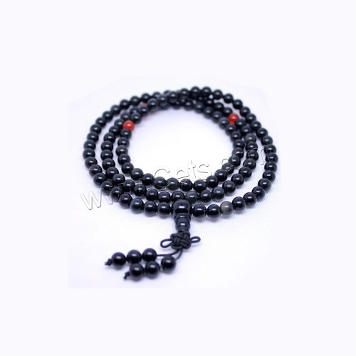 108 Perlen Mala, Schwarzer Achat, mit elastische Nylonschnur & Roter Achat, unterschiedliche Länge der Wahl & buddhistischer Schmuck & verschiedene Größen vorhanden, 108PCs/Strang, verkauft von Strang