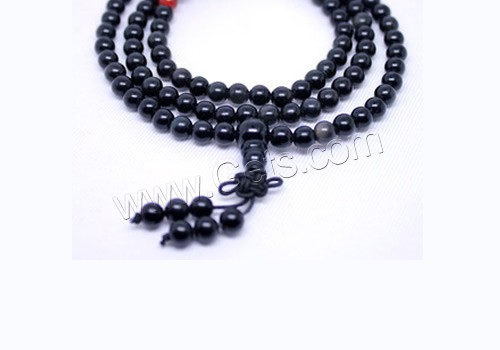 108 Abalorios Mala, Ágata negra, con Cuerda elástica de nylon & Ágata roja, longitud diferente para la opción & La joyería budista & diverso tamaño para la opción, 108PCs/Sarta, Vendido por Sarta