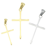 Stainless Steel Cross Pendants, plated Approx 