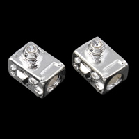 grano Europeo de aleación Zinc con diamante, aleación de zinc, Cámara, chapado, sin rosca & con diamantes de imitación, más colores para la opción, 10x10mm, agujero:aproximado 4.2-4.5mm, Vendido por UD