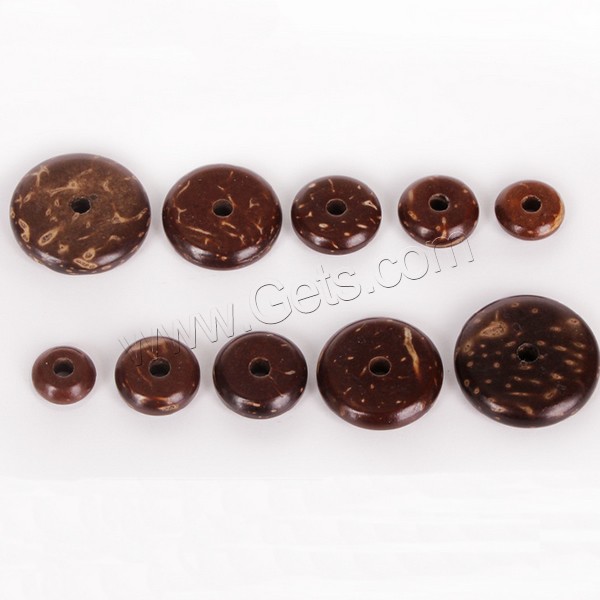 Coconut Beads, Coco, Flat Round, natural, different size for choice, Sold By PC