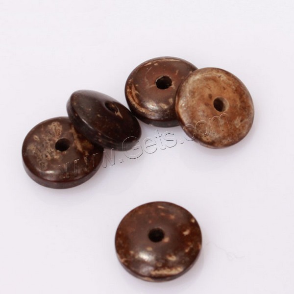 Coconut Beads, Flat Round, natural, different size for choice, Sold By PC