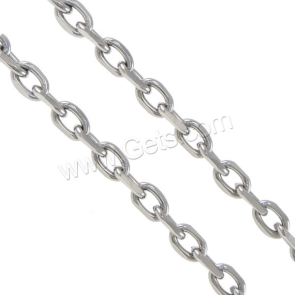 Stainless Steel Oval Chain, different size for choice, original color, Sold By m