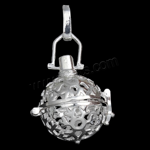 Bola pendentif boule, laiton, avec cloche en laiton, Rond, Placage, avec peint & avec strass & creux, plus de couleurs à choisir, protéger l'environnement, sans nickel, plomb et cadmium, 25x28x21mm, Trou:Environ 3x7mm, Vendu par PC