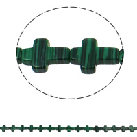 малахит Бусины, Kресты, синтетический отверстие:Приблизительно 1mm, длина:Приблизительно 16.5 дюймовый, Приблизительно 25ПК/Strand, продается Strand
