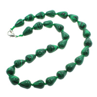 Collier en malachite, Alliage de zinc fermoir homard, larme, synthétique Environ 18.5 pouce, Vendu par brin