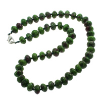 Ruby in Zoisite Necklace, zinc alloy lobster clasp, Rondelle Approx 18 Inch 