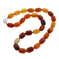 collier en corallachate, agate rouge, Alliage de zinc fermoir homard, pilier, naturel Environ 18 pouce, Vendu par brin