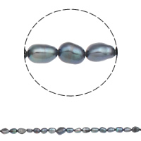 Baroque Cultured Freshwater Pearl Beads, dark green, 7-8mm Approx 0.8mm Approx 15 Inch 