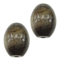 Abalorio De Madera petrificada, Petrificado de madera, Óvalo, natural, 14x18mm, agujero:aproximado 2.5mm, Vendido por UD