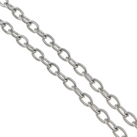 Stainless Steel Oval Chain, 304 Stainless Steel, original color 1mm, Approx 