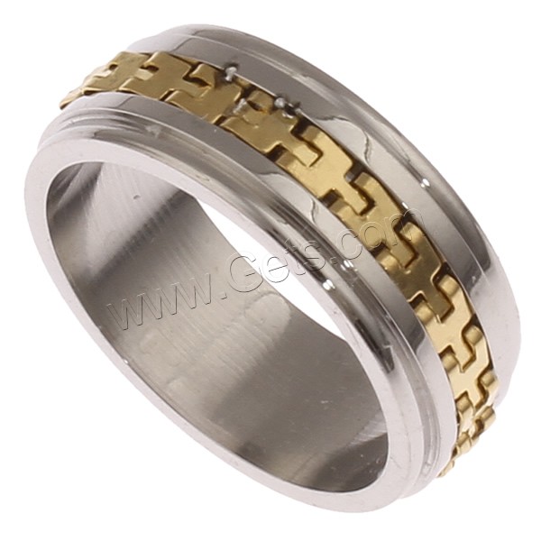 Men Stainless Steel Ring in Bulk, Donut, plated, different size for choice & for man & two tone, 23x8mm, Sold By PC