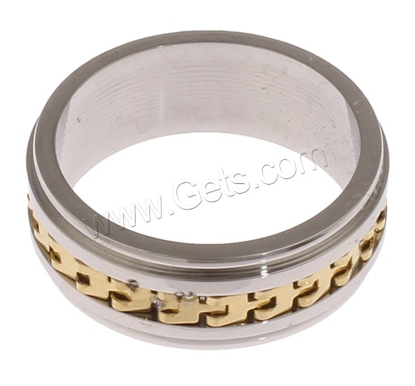 Men Stainless Steel Ring in Bulk, Donut, plated, different size for choice & for man & two tone, 23x8mm, Sold By PC