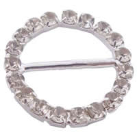 Messing Schnalle, mit Messing Strass Klaue Kette, Kreisring, plattiert, mit Strass, keine, 22x3mm, verkauft von PC