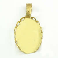 Brass Pendant Cabochon Setting, Flat Oval, plated Approx Inner Approx 