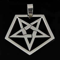 Acier inoxydable Pendentif étoile, pentagone, avec motif d'étoile & creux, couleur originale Environ Vendu par PC