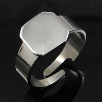 Anillos de Acero Inoxidable, acero inoxidable 304, ajustable, color original, 10x10mm, tamaño:6.5, Vendido por UD