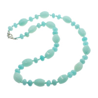 Aquamarine Necklace, zinc alloy lobster clasp, natural, March Birthstone  Approx 17 Inch 