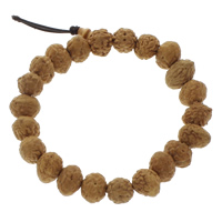 Wrist Mala, Rudraksha, with nylon elastic cord, Buddhist jewelry, yellow - Approx 7.5 Inch 