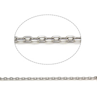 Stainless Steel Oval Chain, 304 Stainless Steel, original color 