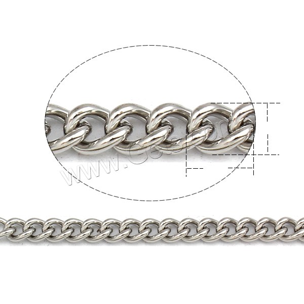 Stainless Steel Oval Chain, 304 Stainless Steel, different size for choice & twist oval chain, original color, Sold By m