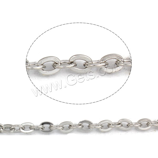 Stainless Steel Oval Chain, 304 Stainless Steel, different size for choice, original color, Sold By m