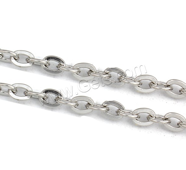 Stainless Steel Oval Chain, 304 Stainless Steel, different size for choice, original color, Sold By m