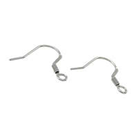 Stainless Steel Hook Earwire, 304 Stainless Steel, with loop, original color Approx 2mm 