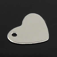 Stainless Steel Tag Charm, Heart, Customized, original color Approx 1mm 