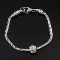 316 Stainless Steel European Bracelet, Drum, original color about 7.5 Inch 