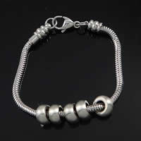 316 Stainless Steel European Bracelet, Rondelle, original color Approx 7.5 Inch 