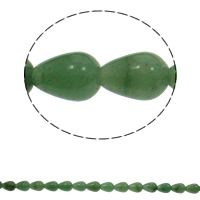 Aventurina verde, Gota, natural, 10x14mm, agujero:aproximado 1mm, longitud:aproximado 15.7 Inch, aproximado 28PCs/Sarta, Vendido por Sarta