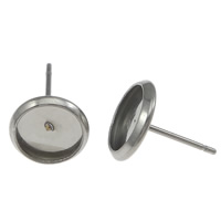 Edelstahl Ohrring Stecker, 304 Edelstahl, originale Farbe, 10mm, 0.8mm, Innendurchmesser:ca. 8mm, verkauft von PC