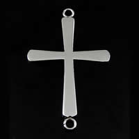 Stainless Steel Charm Connector, Cross, 1/1 loop, original color Approx 2.5mm 