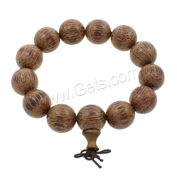 Wrist Mala, Aloewood, with nylon elastic cord, Round, Buddhist jewelry & different size for choice, coffee color, Length:Approx 7.5 Inch, Sold By Strand