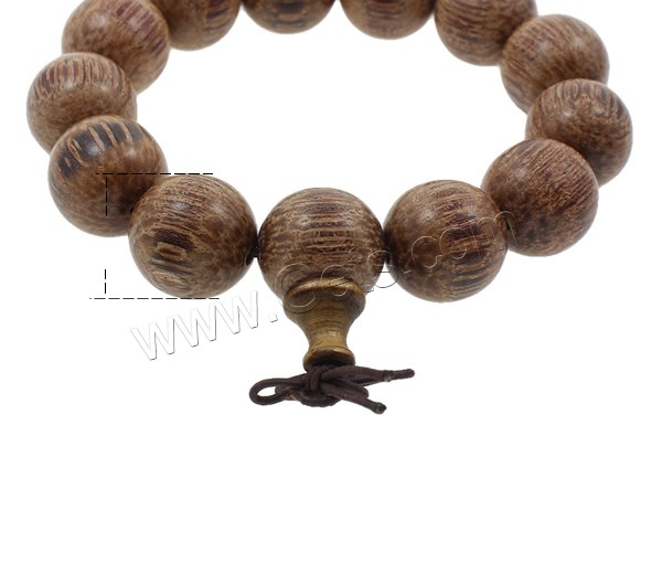 Handgelenk-Mala, Aloewood, mit elastische Nylonschnur, rund, buddhistischer Schmuck & verschiedene Größen vorhanden, Kaffeefarbe, Länge:ca. 7.5 ZollInch, verkauft von Strang