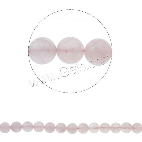 Abalorio De Cuarzo Rosa Natural, cuarzo rosado, Esférico, diverso tamaño para la opción & facetas, agujero:aproximado 1.5mm, longitud:aproximado 15.5 Inch, Vendido por Sarta