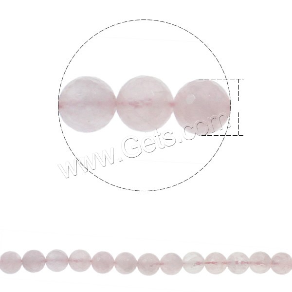 Abalorio De Cuarzo Rosa Natural, cuarzo rosado, Esférico, diverso tamaño para la opción & facetas, agujero:aproximado 1.5mm, longitud:aproximado 15.5 Inch, Vendido por Sarta