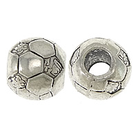 亜鉛合金ヨーロッパビーズ, 亜鉛合金, サッカー, シルバーメッキ, ネジ無 穴:約 4.5mm, 売り手 パソコン