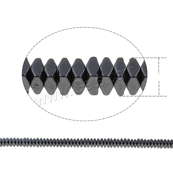 非磁性の赤鉄鉱ビーズ, ノンマグネティックヘマタイト, 多角形, 異なるサイズの選択, ブラック, 穴:約 1mm, 長さ:約 15.7 インチ, 売り手 ストランド