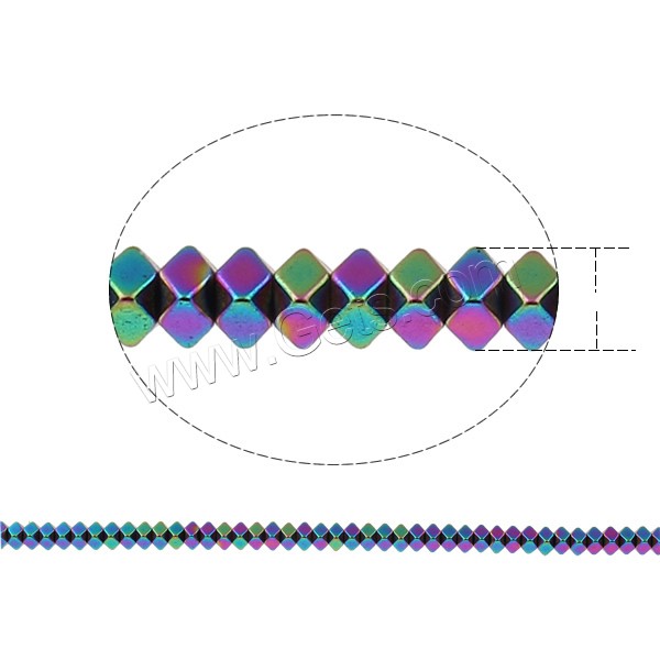 Nicht magnetische Hämatit Perlen, Non- magnetische Hämatit, Vieleck, plattiert, verschiedene Größen vorhanden, keine, Bohrung:ca. 1mm, Länge:ca. 15.7 ZollInch, verkauft von Strang