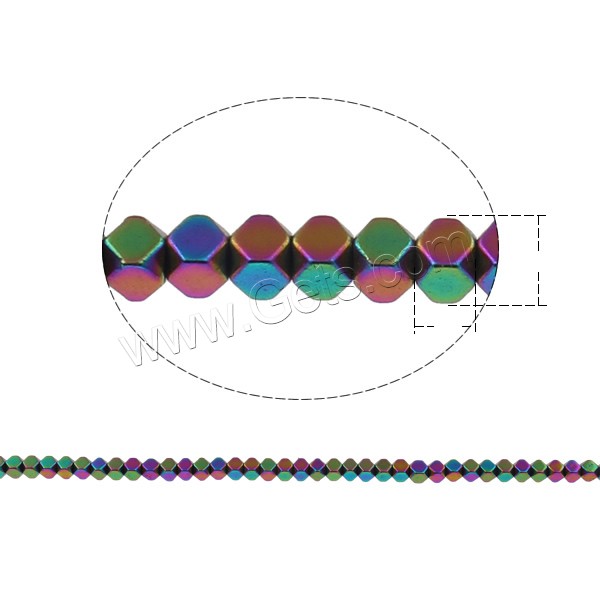 Не магнитные бусы из гематита, Немагнитный гематит, Многоугольник, Другое покрытие, разный размер для выбора, Много цветов для выбора, отверстие:Приблизительно 1mm, длина:Приблизительно 15.7 дюймовый, продается Strand