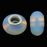 Abalorio de ópalo del mar de Europeo, Ópalo marino, Toroidal, doble núcleo de metal sin rosca, 8.5x14mm, agujero:aproximado 5mm, Vendido por UD