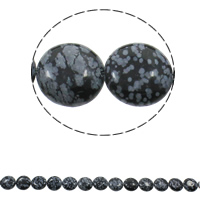 Perle en Obsidienne flocon de neige, obsidien flocon de neige, Plat rond, naturel Environ 1.5mm Environ 15.7 pouce, Environ Vendu par brin