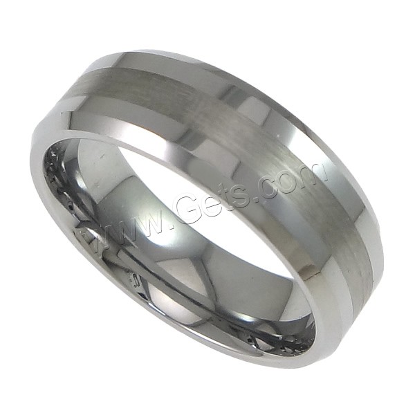 Anillo de dedo de acero inoxidable hombre, aleación de tungsteno, chapado en color de platina, diverso tamaño para la opción, 8mm, Vendido por UD