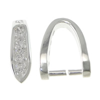 clip de pince en argent fin, argent sterling 925, Placage, avec zircone cubique, plus de couleurs à choisir 0.8mm, Vendu par PC